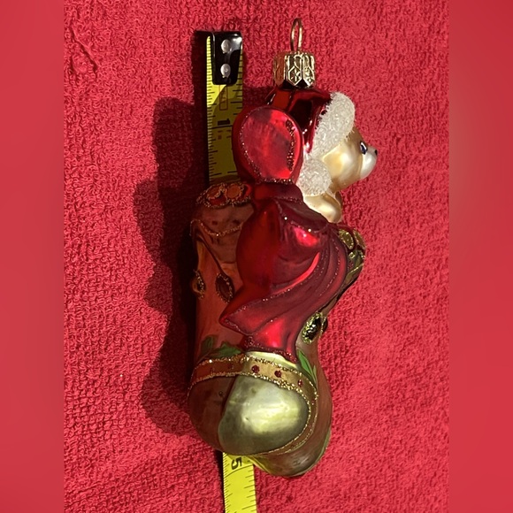 Old World Christmas Teddy Bear Christmas Ornament Blown Glass - Picture 4 of 5
